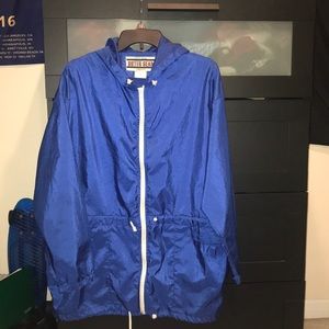 blue zip up windbreaker